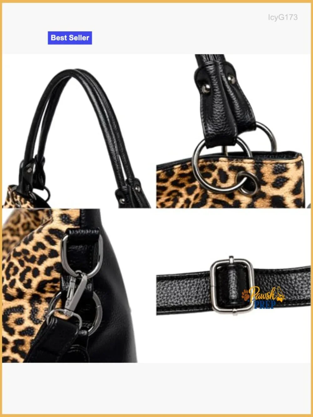 Leopard Print Hobo Bag Tote Shoulder Crossbody Purse Faux Leather
